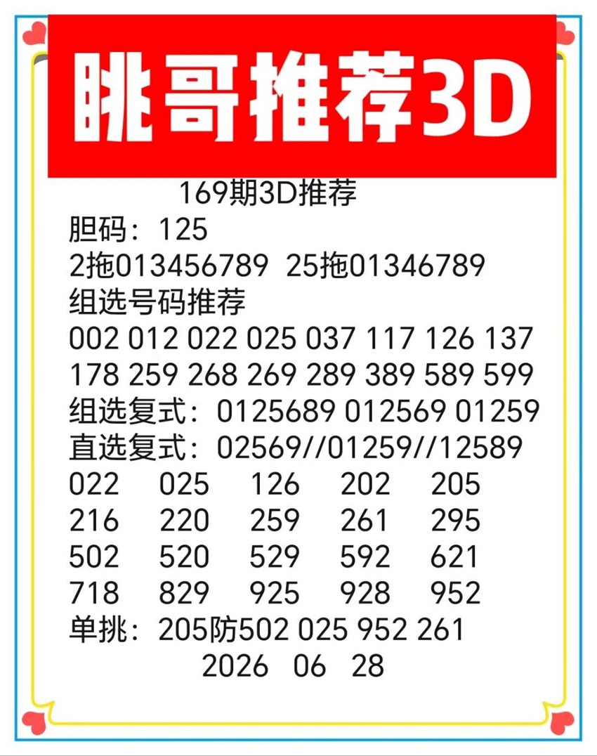 6.28福彩3D名家分享