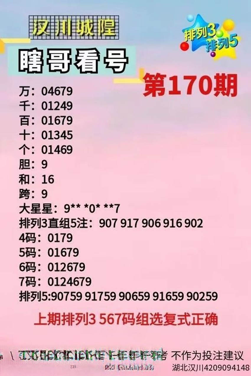 6.29排列三名家分享