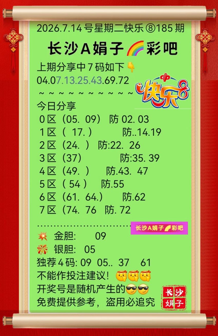 7.14快乐8名家分享
