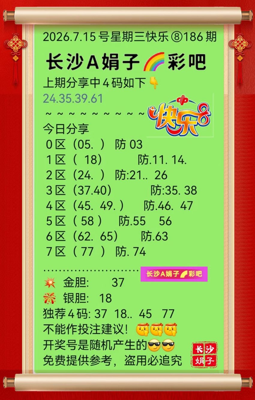 7.15快乐8名家分享