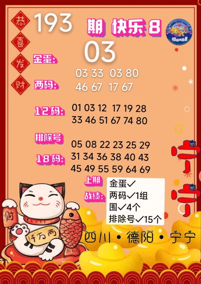 7.22快乐8名家分享