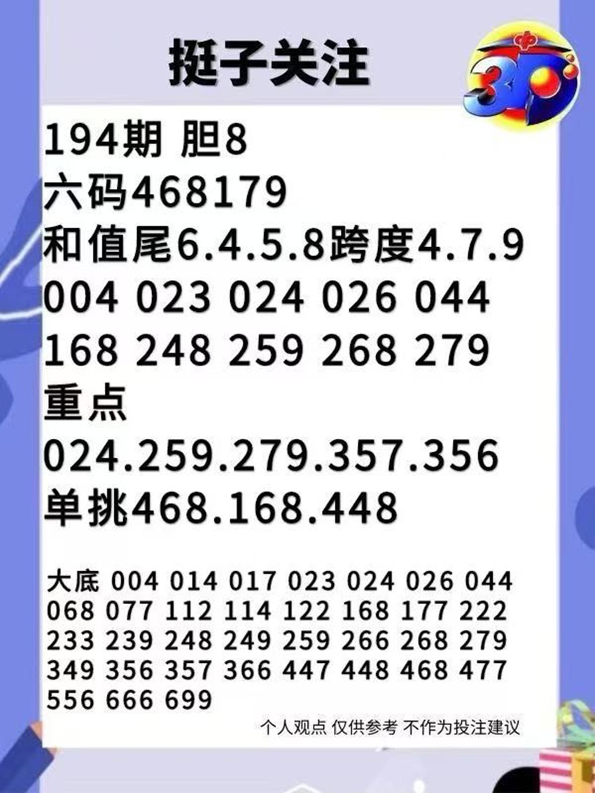 7.23福彩3D名家分享