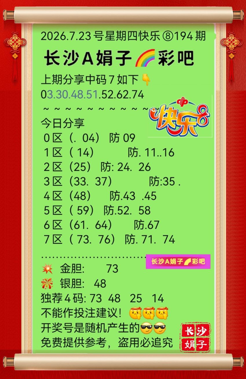 7.23快乐8名家分享