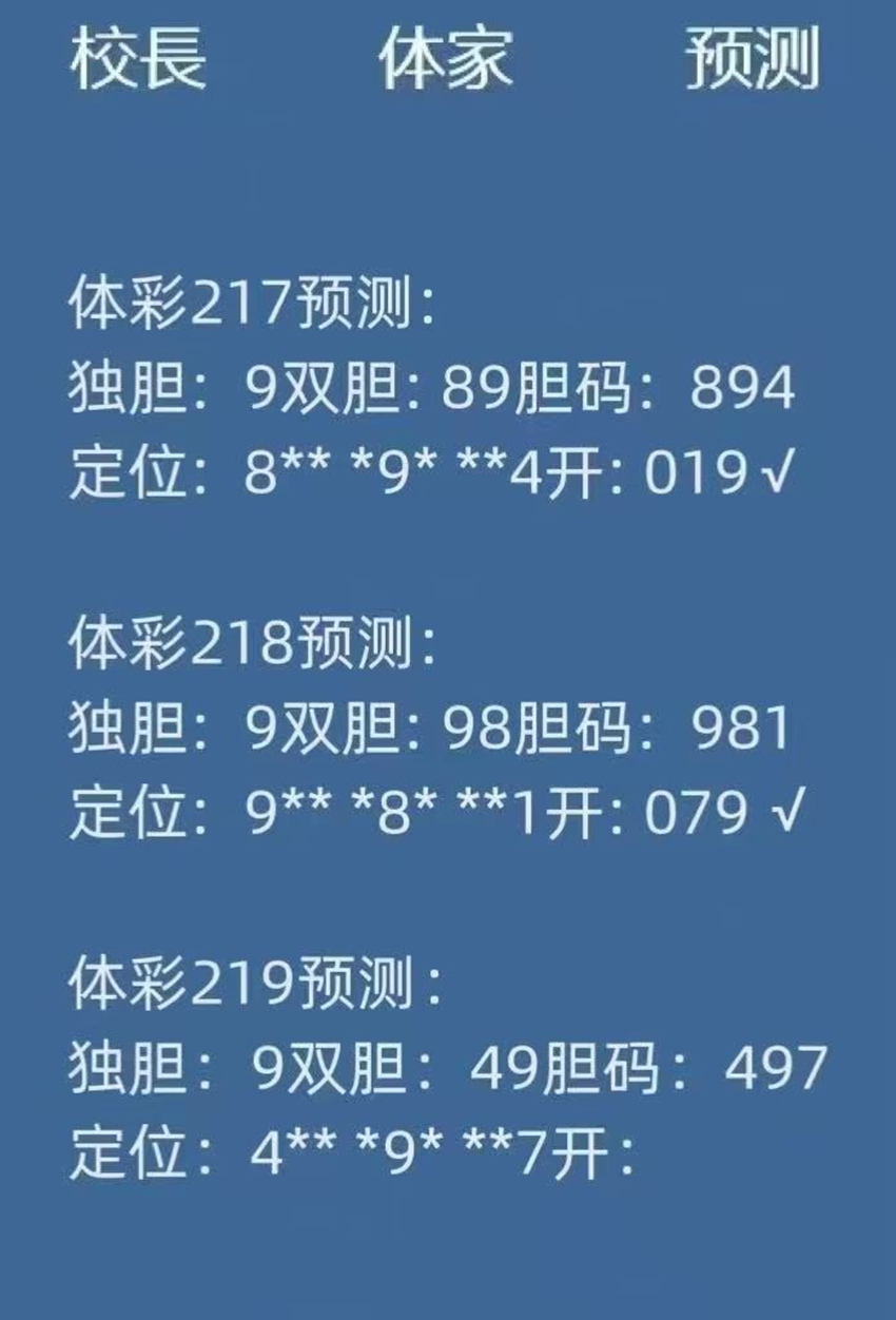 2026219期校长排列三推荐