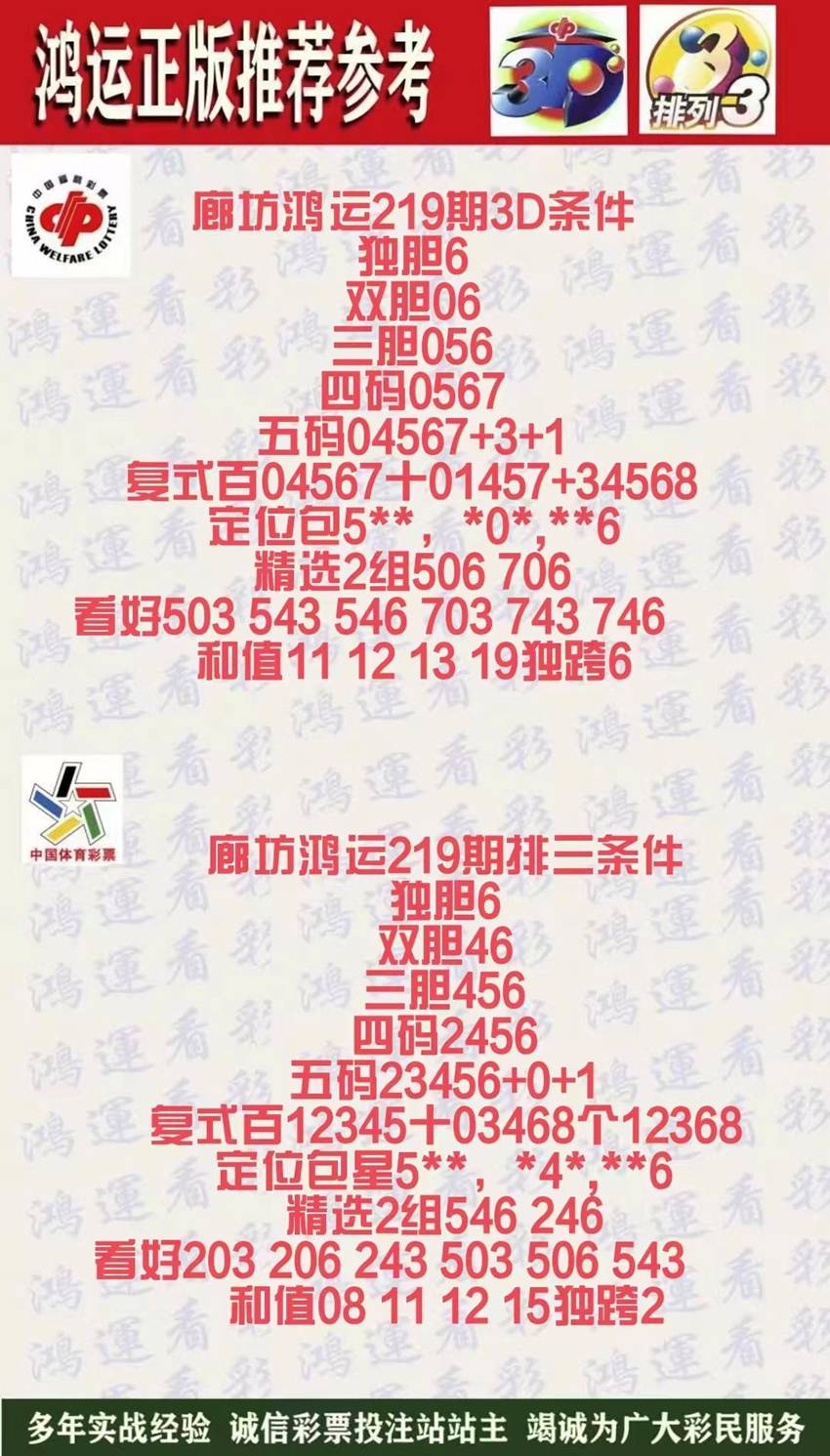 2026219期廊坊鸿运排列三推荐