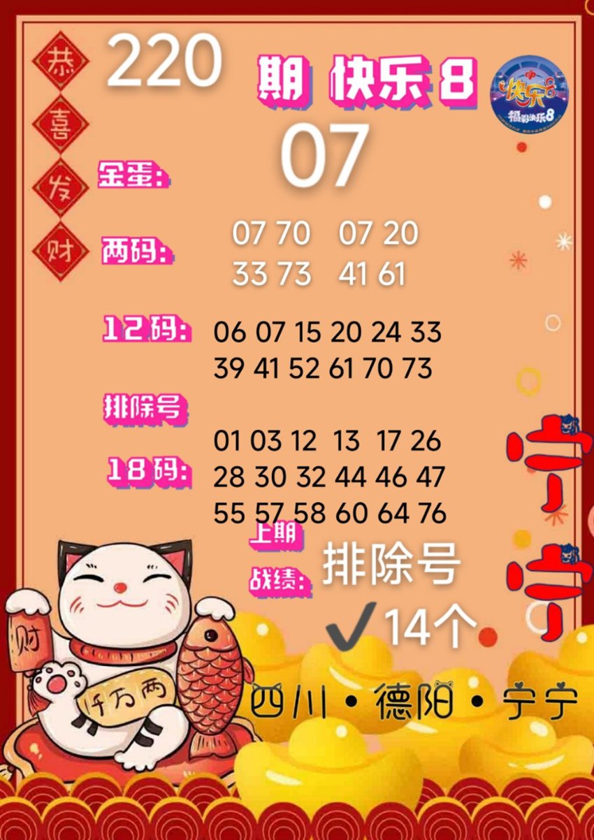 2026221期四川德阳宁宁福彩快乐8分析推荐
