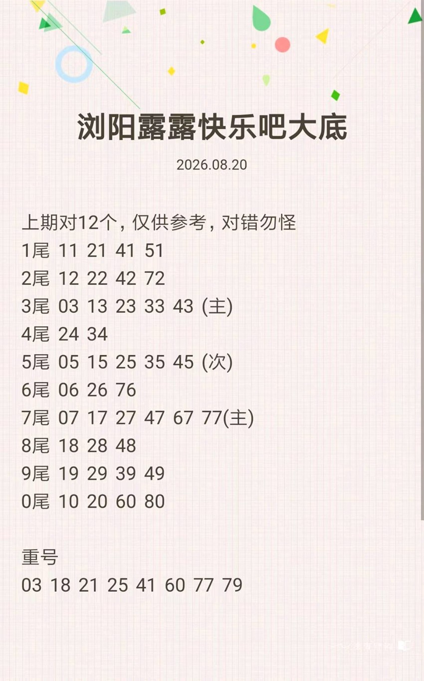 2026222期浏阳露露福彩快乐8分析推荐